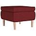 Poggiapiedi Con Gambe In Legno Rosso Vino In Tessuto - Foto miniatura 1