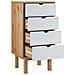 Cassettiera Marrone E Bianca 46x39,5x90 Cm Legno Massello Pino - Foto miniatura 4