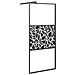 Parete Doccia Walk In 90x195cm Vetro Esg Con Design Pietre Nero - Foto miniatura 2