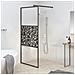 Parete Doccia Walk In 90x195cm Vetro Esg Con Design Pietre Nero - Foto miniatura 1