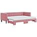 Divano Letto Estraibile Con Materassi Rosa 80x200 Cm Velluto - Foto miniatura 1