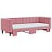 Divano Letto Estraibile Con Materassi Rosa 80x200 Cm Velluto - Foto miniatura 5