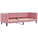 Divano Letto Estraibile Con Materassi Rosa 80x200 Cm Velluto - Foto miniatura 7