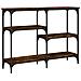 Tavolo Consolle Rovere Fumo 102x29x75 Cm In Legno Multistrato - Foto miniatura 2