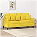 Divano A 2 Posti Giallo Chiaro 140 Cm In Tessuto - Foto miniatura 1