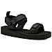 Black Casual Open Sandals Sandali Tessile Scarpe Donna Nero Eu 39, 1-28264-30 001 - Foto miniatura 2
