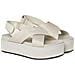 Flatform Sandal Sling Sandali Sintetico Scarpe Donna Beige Eu 40, Yw0yw01362 Acf - Foto miniatura 1