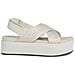 Flatform Sandal Sling Sandali Sintetico Scarpe Donna Beige Eu 40, Yw0yw01362 Acf - Foto miniatura 2