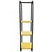 Tecnokit Mensola Parete Frank A 3 Ripiani In Acciaio E Legno, Stile Industrial, Colore Nero, Cm 25x25x100h, Parete Attrezzata Per Soggiorno, Cameretta, Ufficio - Foto miniatura 2