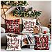 Cuscini Natalizi 45x45 Cm Rosso E Bianco - Set Di 4 Eleganti Federe Per Festività - Foto miniatura 2