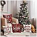 Cuscini Natalizi 45x45 Cm Rosso E Bianco - Set Di 4 Eleganti Federe Per Festività - Foto miniatura 4