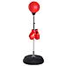 Punching Ball da Terra ad Altezza Regolabile con Guantoni da Boxe e Base Riempibile, 43x43x126-144 cm, Rosso - Foto miniatura 1