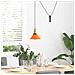 Lampada Sospensione Regolabile E27 Arancio Lucido Ø22cm Metallo - Foto miniatura 3