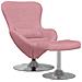 Sedia a uovo  con poggiapiedi in velluto rosa - Foto miniatura 1