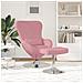Sedia a uovo  con poggiapiedi in velluto rosa - Foto miniatura 3
