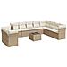 Set Divani da Giardino 11 pz con Cuscini Beige in Polyrattan - Foto miniatura 1