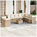 Set Divani da Giardino 11 pz con Cuscini Beige in Polyrattan - Foto miniatura 2
