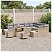 Set Divano da Giardino con cuscino 12 pcs Beige e Grigio Chiaro - Foto miniatura 3