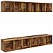 Mobile TV da Parete 4 pcs Legno vecchio 37 x 37 x 107.5 cm - Foto miniatura 1