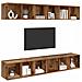 Mobile TV da Parete 4 pcs Legno vecchio 37 x 37 x 107.5 cm - Foto miniatura 3