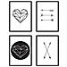 Set Di 4 Stampe Tema Frecce Geometriche E Cuore Bianco & Nero Stampe In Nordico Poster In Scandinavo250 Grammi Di Alta Qualità Senza Cornice A4 - Foto miniatura 1