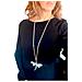 Collana Lunga Libellula In Argento Placcato 80cm - Foto miniatura 3