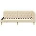 Cornice del letto ad angolo Crema 90 x 200 cm Tessuto - Foto miniatura 5