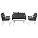 Set Divano Tavolo E 2 Poltrone Grigio 90x50x40, 58x65x84, 117x65x84 - Foto miniatura 1