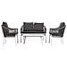 Set Divano Tavolo E 2 Poltrone Grigio 90x50x40, 58x65x84, 117x65x84 - Foto miniatura 3