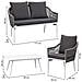 Set Divano Tavolo E 2 Poltrone Grigio 90x50x40, 58x65x84, 117x65x84 - Foto miniatura 4