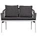 Set Divano Tavolo E 2 Poltrone Grigio 90x50x40, 58x65x84, 117x65x84 - Foto miniatura 5