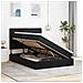 Letto con contenitore e materasso Nero 140 x 190 cm Velluto - Foto miniatura 4