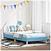 Struttura letto bambini con testata Blu 90 x 200 cm PU - Foto miniatura 2