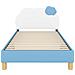 Struttura letto bambini con testata Blu 90 x 200 cm PU - Foto miniatura 5