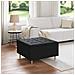 Pouf contenitore con cuscino Nero 80 x 80 x 45 cm Tessuto - Foto miniatura 2