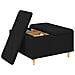 Pouf contenitore con cuscino Nero 80 x 80 x 45 cm Tessuto - Foto miniatura 3