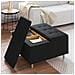 Pouf contenitore con cuscino Nero 80 x 80 x 45 cm Tessuto - Foto miniatura 4