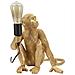 Lampada Da Tavolo Monkey In Polyresin Oro A Forma Di Scimmia Seduta - Foto miniatura 2