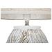 Lampada Da Tavolo Atene In Resina Ovale Con Motivo A Piume Stile Boho Chic - Foto miniatura 3