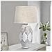 Lampada Da Tavolo Atene In Resina Ovale Con Motivo A Piume Stile Boho Chic - Foto miniatura 5