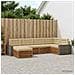Set di divani da esterno con cuscino 6 pcs Naturale e Beige - Foto miniatura 2