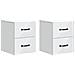 Mobiletto da notte a muro 2 pcs Bianco 34,5 x 33 x 40 cm - Foto miniatura 1