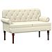 Loveseat con bottoni imbottiti Crema 120 x 65 x 77 cm - Foto miniatura 1