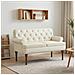 Loveseat con bottoni imbottiti Crema 120 x 65 x 77 cm - Foto miniatura 2