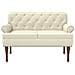 Loveseat con bottoni imbottiti Crema 120 x 65 x 77 cm - Foto miniatura 3
