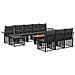 Set Divano da Giardino 11 pz Nero e Grigio scuro polyrattan - Foto miniatura 1