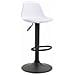 Sgabello Design Kiel in Polipropilene e Similpelle - Sgabello Cucina Girevole e Regolabile - Sgabello da Bar Imbottito e con Poggiapiedi Bianco Nero - Foto miniatura 1