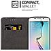 Custodia Compatibile Con Samsung Galaxy S6 Edge In Nero Marrone - Coperchio Protettiva Con Chiusura Magnetica, Funzione Stand E Tasca Per Le Carte - Foto miniatura 2