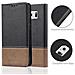 Custodia Compatibile Con Samsung Galaxy S6 Edge In Nero Marrone - Coperchio Protettiva Con Chiusura Magnetica, Funzione Stand E Tasca Per Le Carte - Foto miniatura 4