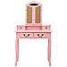 Tavolo Da Trucco Con Sgabello Rosa 80x69x141 Cm Legno Paulownia - Foto miniatura 5